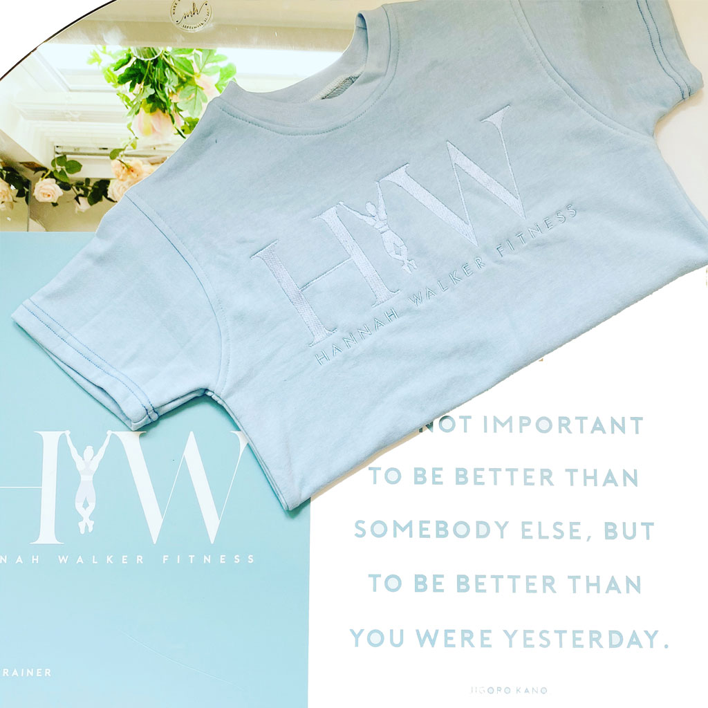 Oversized T-Shirt with High-Waisted Shorts (Blue)